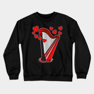 Harp Wedding Harpist Valentines Crewneck Sweatshirt